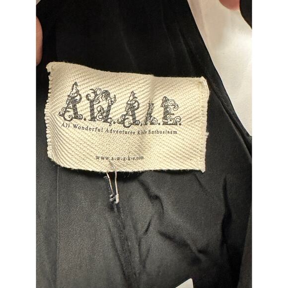 Awake A.W.A.K.E. V-Neck Draped One-Sleeve Asymmetric Polka-Dot Dress - Picture 9 of 15